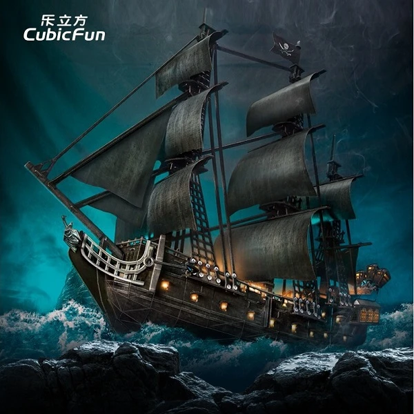 3d puzzle corabie de pirati„răzbunarea reginei anne” cu iluminare led, 293 elemente 5