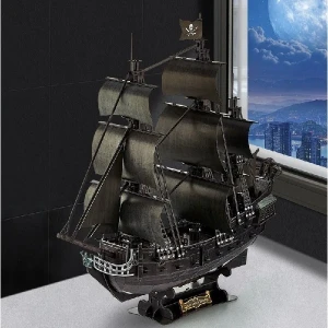 3d puzzle corabie de pirati„răzbunarea reginei anne” cu iluminare led, 293 elemente Thumbnail 3