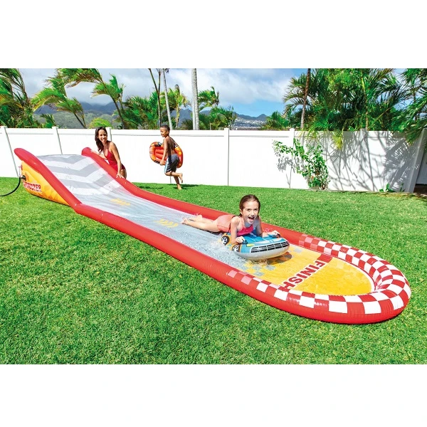 Intex pista de apă gonflabilă "pistă de curse" 561x119x76 cm cu 2 mașini, până la 100 kg, de la 6 ani. 2