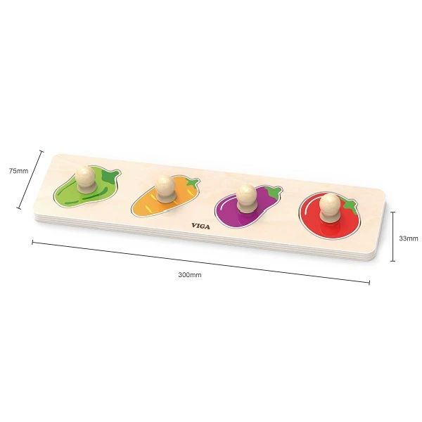 Puzzle din lemn cu buton „legume" 3