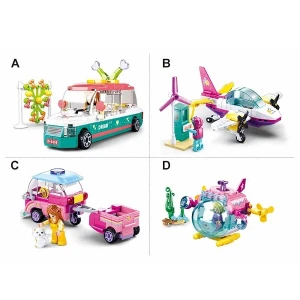 Set de construcție ”transport colorat”, 4 modele, de la 111 pînă la 117 elem. Thumbnail 4