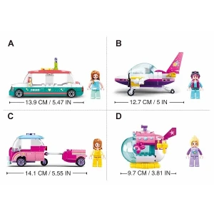 Set de construcție ”transport colorat”, 4 modele, de la 111 pînă la 117 elem. Thumbnail 2