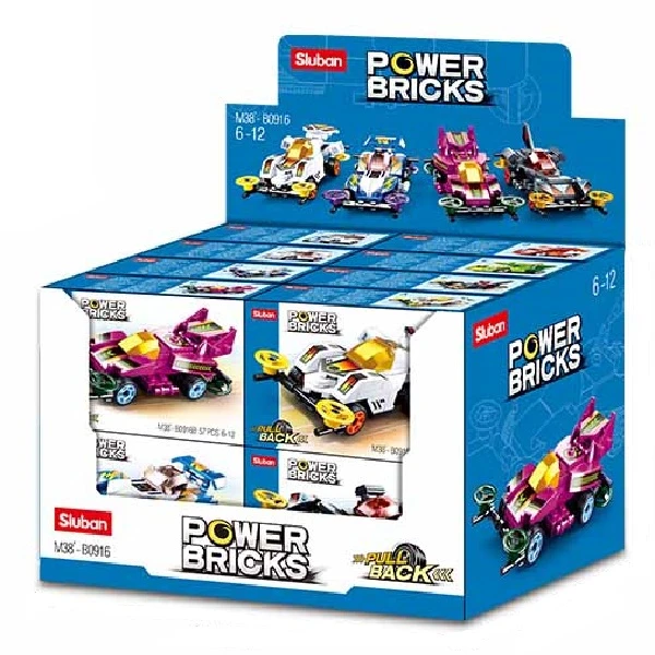 Set de construcție ”mașină sport”, cu inerție 8 modele, de la 54 pînă la 61 elem. 12
