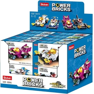Set de construcție ”mașină sport”, cu inerție 8 modele, de la 54 pînă la 61 elem.