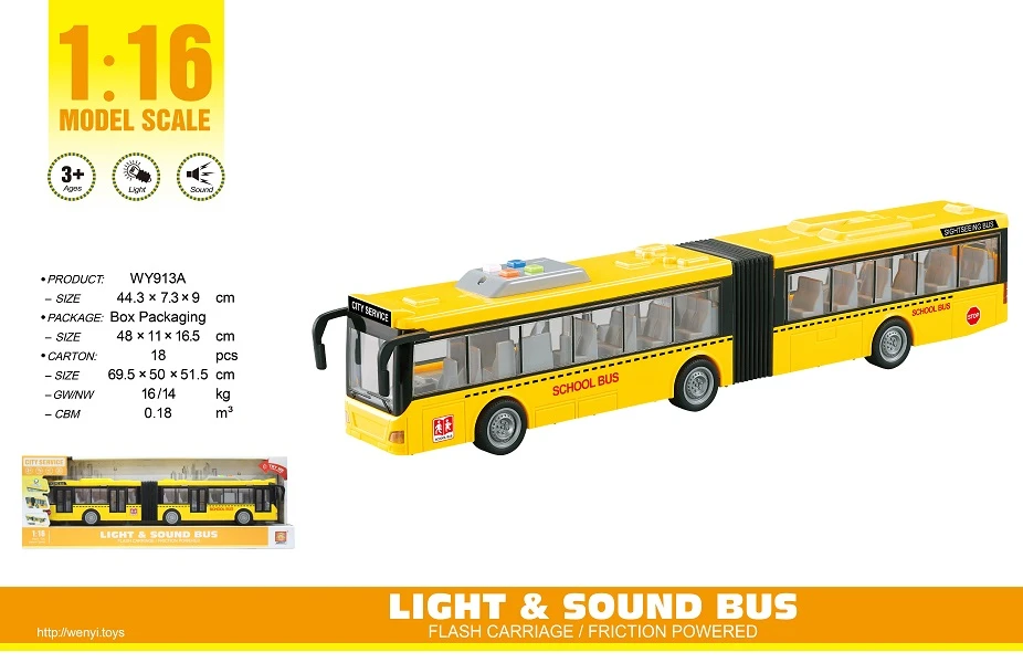 1:16 autobuz școlar cu fricțiune (lumini /sunete) 4