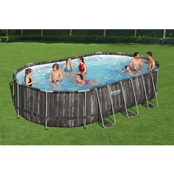 Bestway piscină power steel oval 610х366х122cm, 20241l, carcas metal 2
