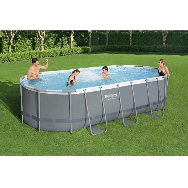 Bestway бассейн power steel oval 549x274x122cm, 13430л, метал каркас 2
