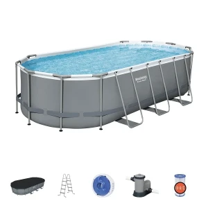 Bestway бассейн power steel oval 549x274x122cm, 13430л, метал каркас Thumbnail 3