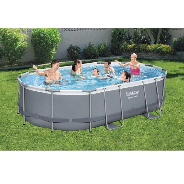 Bestway бассейн power steel oval 488x305x107cm, 10949л, метал каркас 2