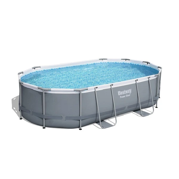 Bestway бассейн power steel oval 488x305x107cm, 10949л, метал каркас 9
