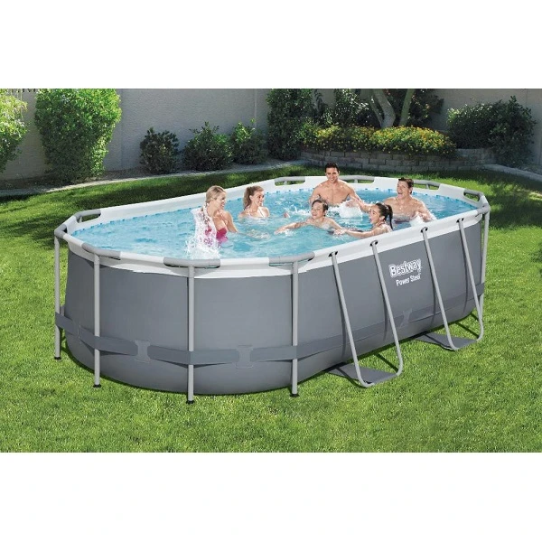 Bestway бассейн power steel oval 427x250x100cm, 7250л, метал каркас 15