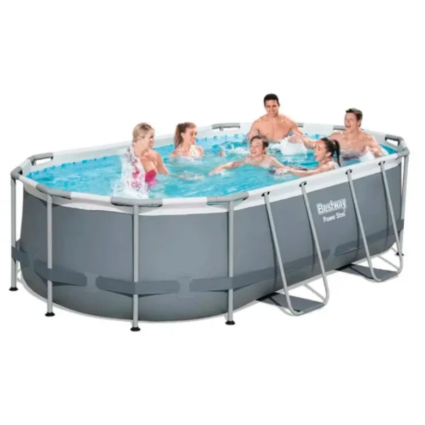Bestway бассейн power steel oval 427x250x100cm, 7250л, метал каркас 2