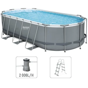 Bestway бассейн power steel oval 427x250x100cm, 7250л, метал каркас Thumbnail 14