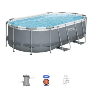 Bestway бассейн power steel oval 427x250x100cm, 7250л, метал каркас Thumbnail 3