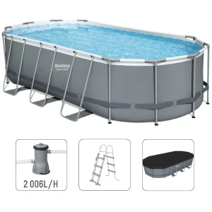Bestway бассейн power steel oval 427x250x100cm, 7250л, метал каркас Thumbnail 16