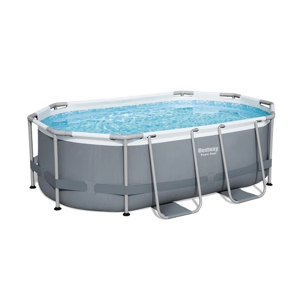 Bestway бассейн power steel oval 305x200x84cm, 3668л, метал каркас 7