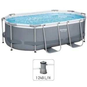 Bestway бассейн power steel oval 305x200x84cm, 3668л, метал каркас Thumbnail 8