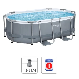 Bestway Бассейн Power Steel Oval 305x200x84cm, 3668Л, метал каркас