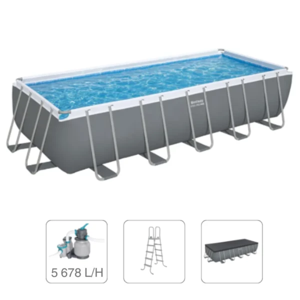 Bestway piscină power steel 640x274x132cm, 19281l, metal carcas 2