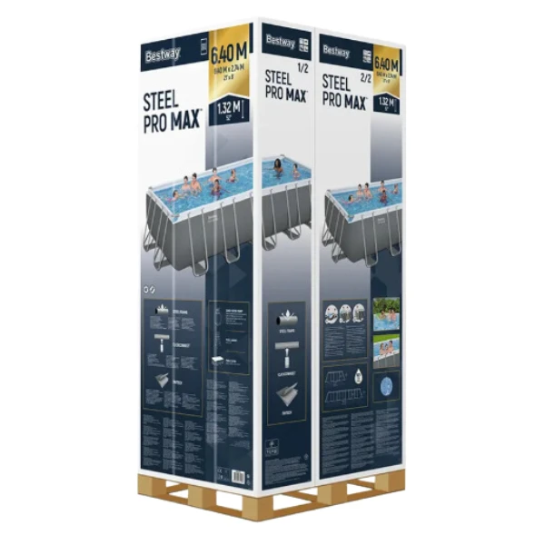 Bestway бассейн power steel 640x274x132cm, 19281л, метал каркас 8