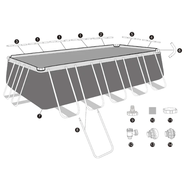 Bestway бассейн power steel 640x274x132cm, 19281л, метал каркас 9