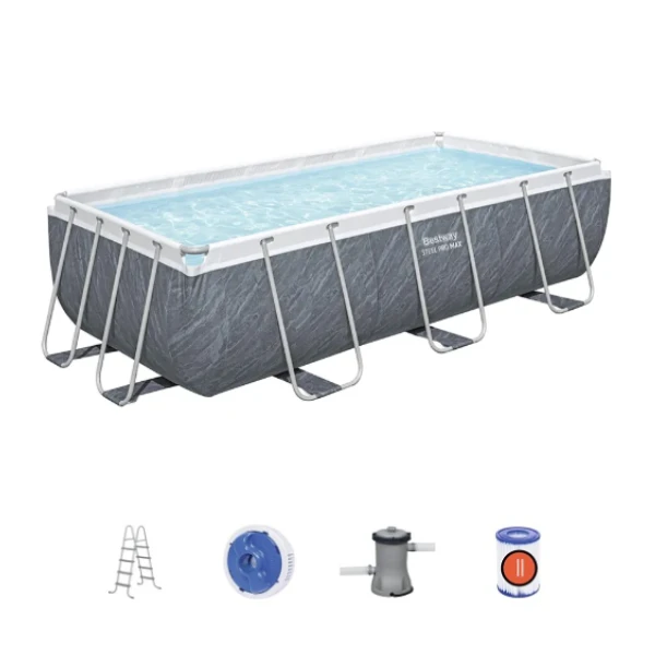 Bestway piscină power steel 412x201x122cm, 8124l, carcas metal 3