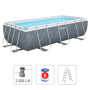 Bestway бассейн power steel 412x201x122cm, 8124л, метал каркас
