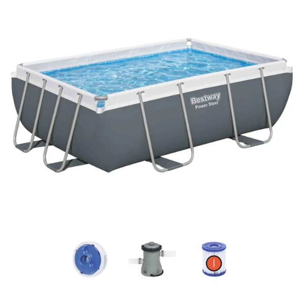 Bestway бассейн power steel 282x196x84cm, 3662л, метал каркас 7