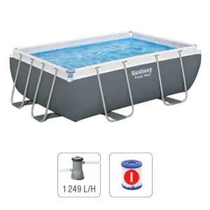 Bestway piscină power steel 282x196x84cm, 3662l, carcas metal