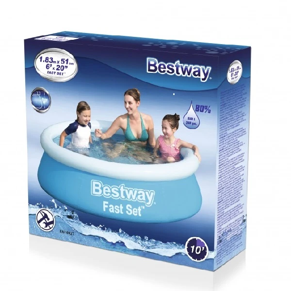 Bestway надувной бассейн fast set 183х51 см, 940 л 4
