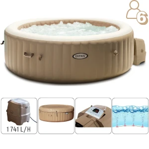 Intex jacuzzi spa gonflabil “bubble massage” 216х71cm, 1098l, 6 persoane