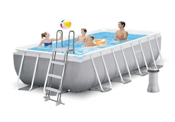 Intex piscină prism frame rectangular 400x200x122cm, 8418l, cadru metalic 6