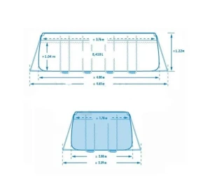 Intex piscină prism frame rectangular 400x200x122cm, 8418l, cadru metalic Thumbnail 4