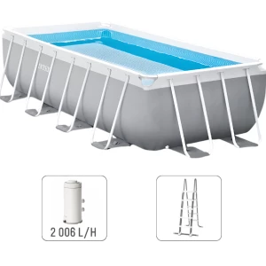 Intex бассейн prism frame rectangular 400x200x122cm, 8418л, металлический каркас