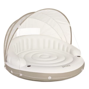 INTEX Plută-saltea gonflabilă &quot;Insula&quot; 199х150 cm cu baldachin detașabil, până la 200 kg