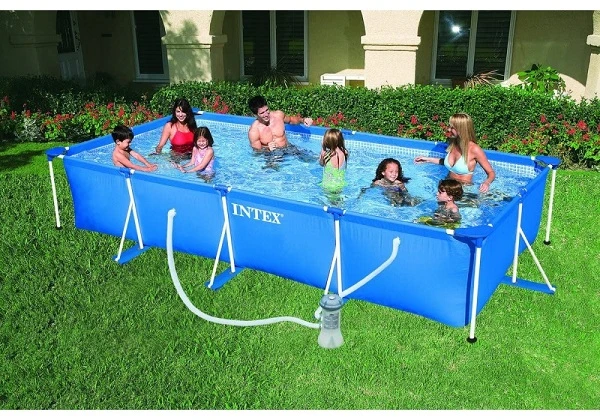 Intex piscină rectangular frame 450x220x84cm, 7127l, cadru metalic 3