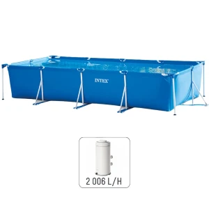 Intex piscină rectangular frame 450x220x84cm, 7127l, cadru metalic