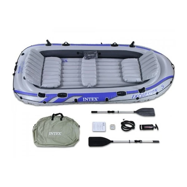 Intex надувная лодка “excursion 5” с веслами и насосом, 366x168x43 см, до 600 кг 2