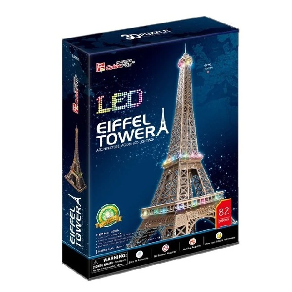 3d puzzle  „turnul eiffel” cu iluminare led, 82 elemente 4