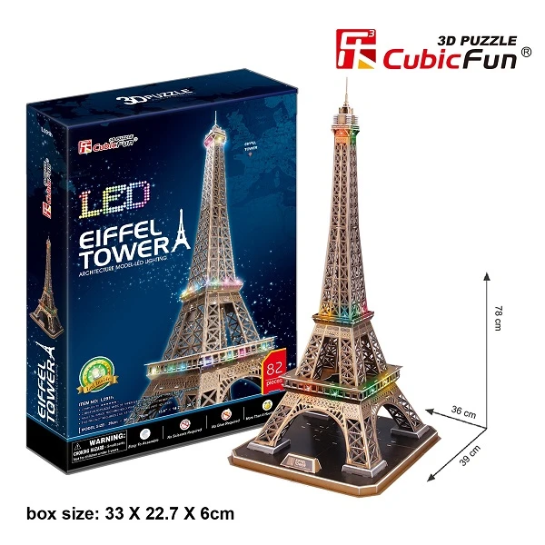 3d puzzle  „turnul eiffel” cu iluminare led, 82 elemente 5