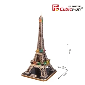 3d puzzle  „turnul eiffel” cu iluminare led, 82 elemente Thumbnail 3