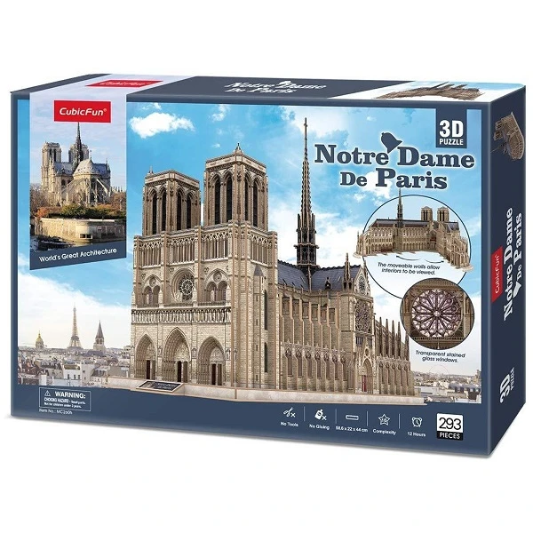 3d puzzle “notre dame de paris”, 293 elemente 3