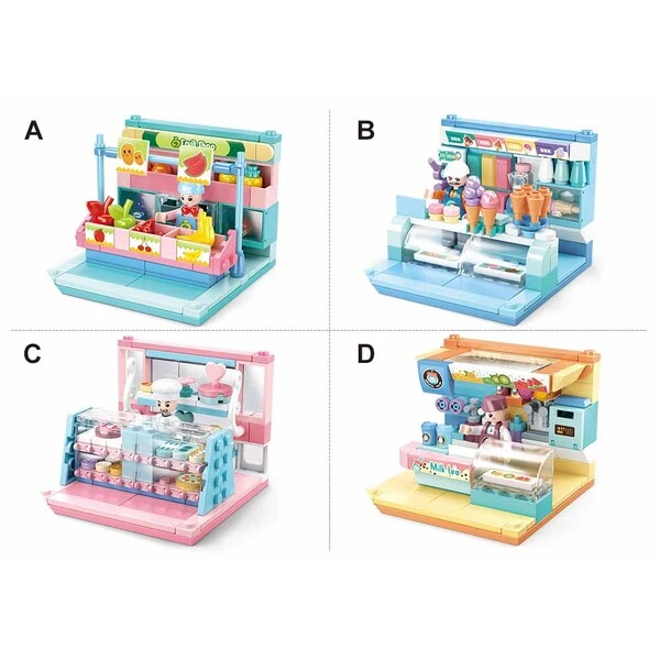 Set de construcție ”magazine”, 4 modele, de la 99 pînă la 112 elem. 3