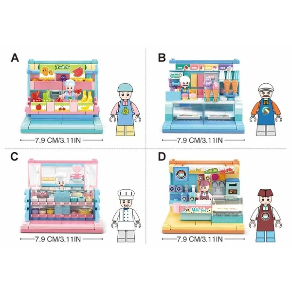Set de construcție ”magazine”, 4 modele, de la 99 pînă la 112 elem. 5