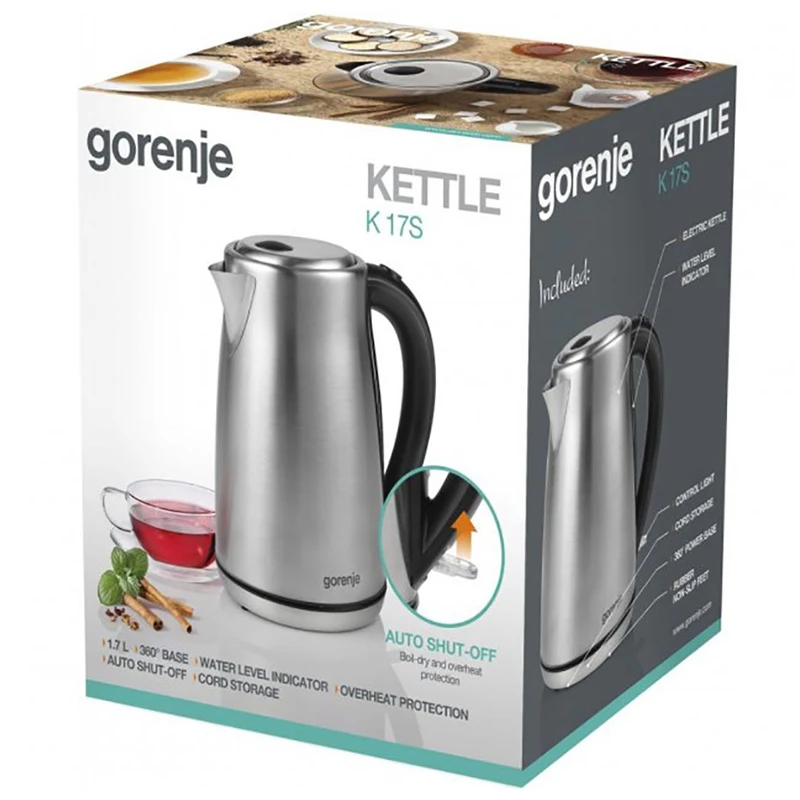Fierbător electric gorenje k17s, oțel inoxidabil 5