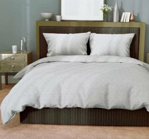 SET LENJERIE DE PAT 2 PERSOANE BUMBAC 100% POPLIN – GRI DESCHIS