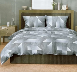 LENJERIE DE PAT DIN BUMBAC 100% POPLIN – DESIGN ABSTRACT GRI