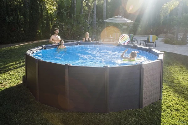 Intex piscină graphite gray panel 478х124cm, 16805l, cadru metalic 11