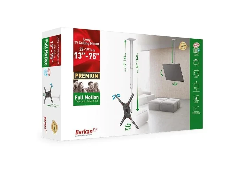 Потолочный кронштейн для телевизора barkan 4500l, чёрный 10