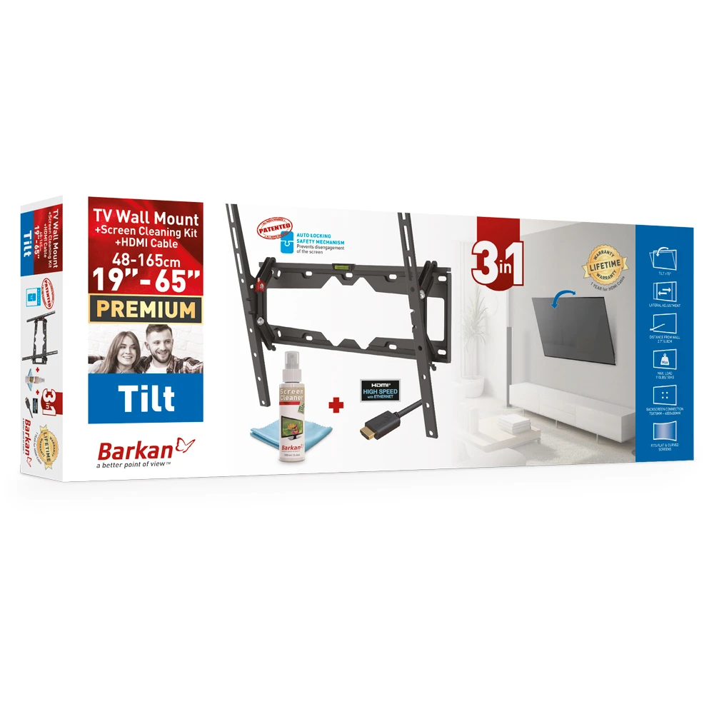 Наклонное настенное крепление barkan cm310+, чёрный 5